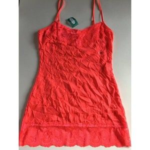 Women's MAURICES Bright Coral SHIRT Sz XS NWT Crinkle Cami